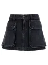Diesel Women De-ton Denim Skirt In Black