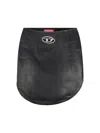 Diesel Black Denim And Jersey De-vany-s Miniskirt In Gray