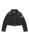Diesel Giacca Cropped In Denim Nero In Black