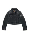 Diesel Giacca Cropped In Denim Nero In Black