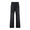 Diesel Black Denim Wide-leg Jeans In Black