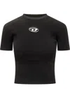 Diesel Women T-uncutie-long-od-q1 Slim T-shirt In Black Organic Jersey In Black