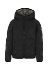 Diesel Black Down Jacket For Boy With Logo In Black