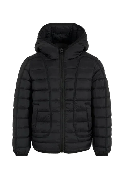 Diesel Kids' Black Down Jacket For Boy With Logo