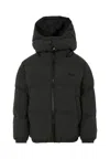 Diesel Black Down Jacket For Kids With Logo In Black