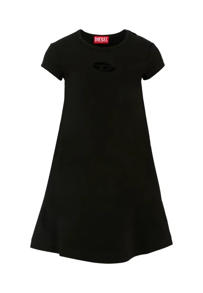 Diesel Kids' Black Dress For Girl With Logo
