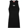 Diesel M-caddix Responsible Ribbed Viscose Dress In Black