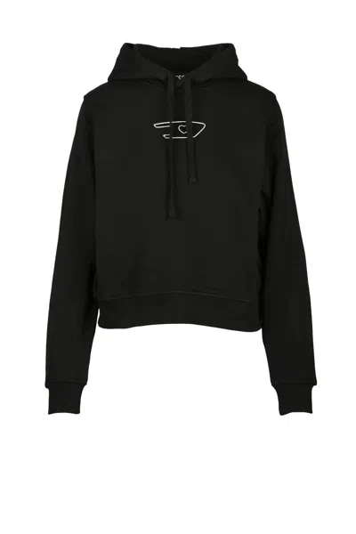 Diesel Black Embroidered Hooded Sweatshirt