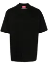Diesel T-boggy-megoval-d T-shirt With Tonal And Contrasting Logo Embroidery In Black