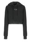 Diesel Oval-d Logo Hooded Cropped Sweatshirt