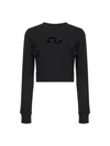 Diesel Black F-slimmy-od Cropped Sweatshirt In Black