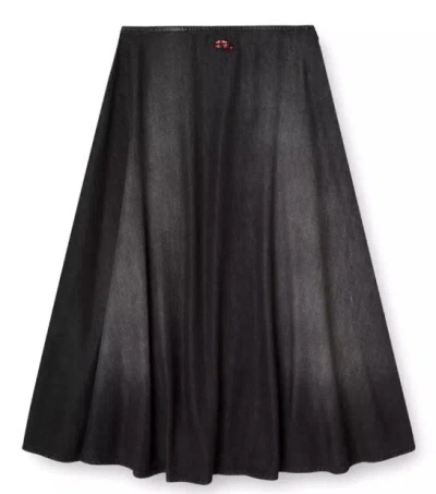 Diesel Black Faded Effect A-line Skirt