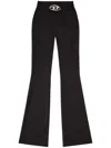 DIESEL DIESEL BLACK FLARED CUT-OUT TROUSERS