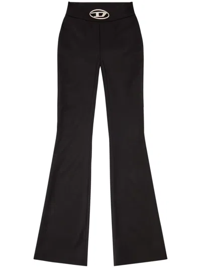 Diesel Black Flared Cut-out Trousers