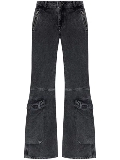 DIESEL BLACK FLARED DENIM JEANS