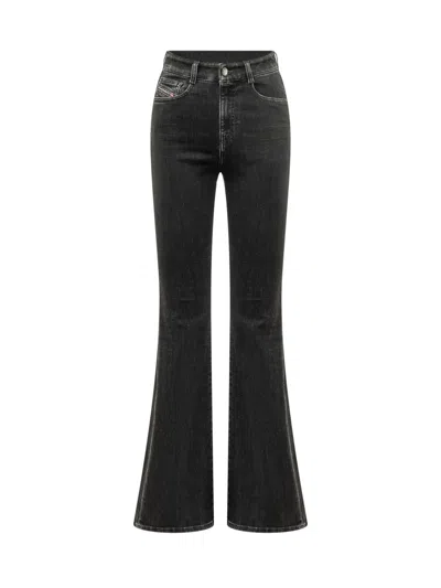 Diesel Black Flared High Rise Jeans