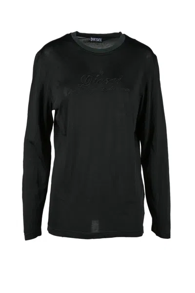 Diesel Black Fluid Rayon-blend T-shirt