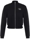 Diesel Black Cotton Zip Up Sweatshirt In Black
