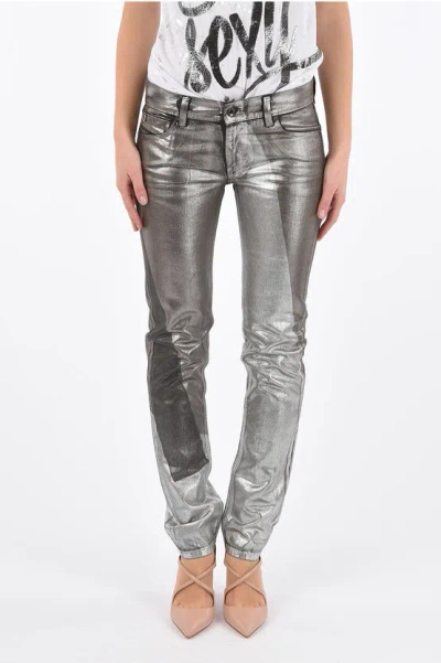 Diesel Black Gold Metallic Effect Type-146 Jeans In White