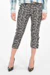 Diesel Black Gold Mid-rise Waist Pacquard Capri Pants In Grey