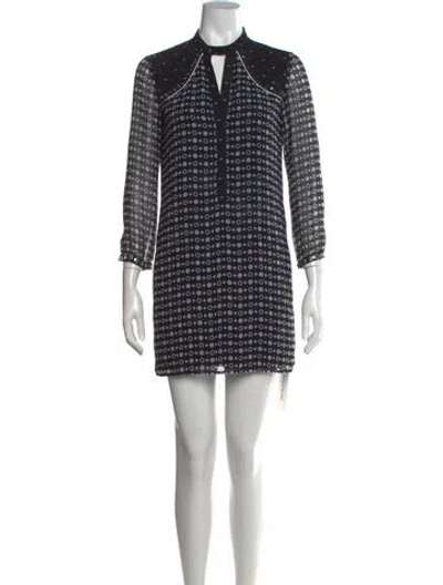 Pre-owned Diesel Black Gold Printed Mini Dress In Black