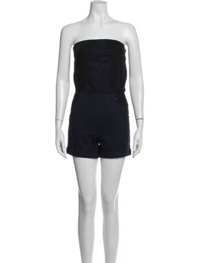 Pre-owned Diesel Black Gold Strapless Romper W/ Tags In Blue