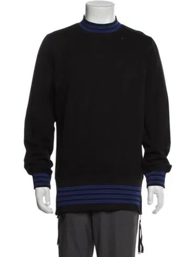 Pre-owned Diesel Black Gold Striped Mock Neck Pullover In Gray