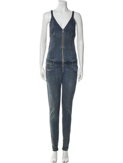 Pre-owned Diesel Black Gold V-neck Jumpsuit In Blue