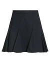 Diesel Black Gold Woman Mini Skirt Midnight Blue Size 8 Cotton, Polyester, Virgin Wool, Elastane In Black