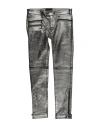 Diesel Black Gold Woman Pants Grey Size 12 Lambskin In Gray