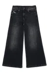 Diesel Mid-rise Wide-leg Jeans In Black