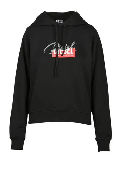 Diesel Black Graphic Hooded Sweatshirt