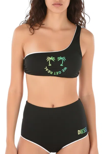 Diesel Black Graphic Swimwear