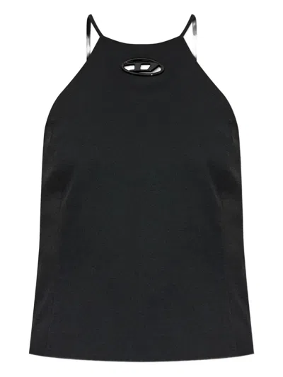 Diesel Black Halterneck Crossover Strap Top