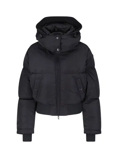 Diesel Black Hooded Crinkle Down Jacket
