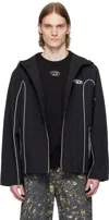 Diesel Contrast Piping Logo-patch Windbreaker In 9xx