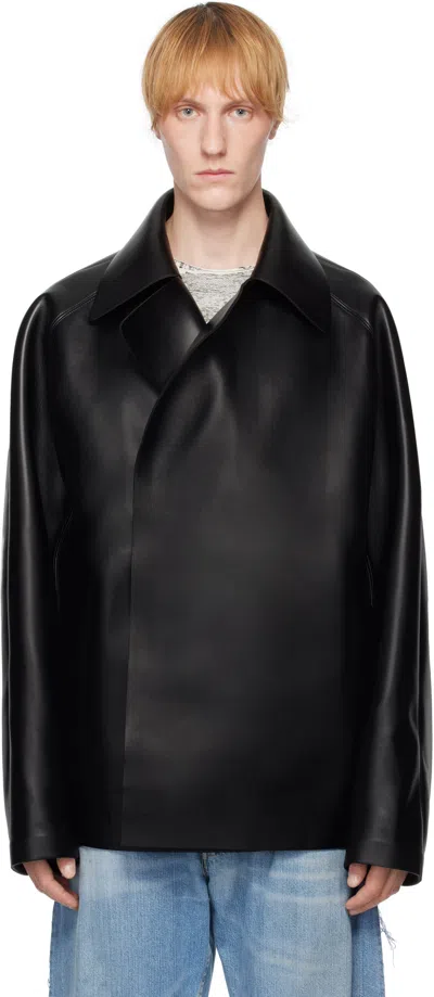 Diesel Black J-markus Faux-leather Jacket In 9xx