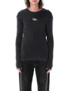 Diesel Darin Black Crewneck T-shirt With Oval D Logo Cut-out On The Front In Cotton Man In Black