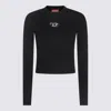 Diesel M-anchor-a Rib Knit Cropped Sweater In Black
