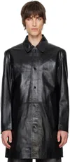 Diesel Black L-cordier Leather Jacket In 9xx