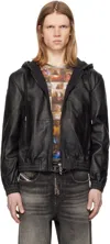 Diesel Leather & Denim Jacket In 9xx
