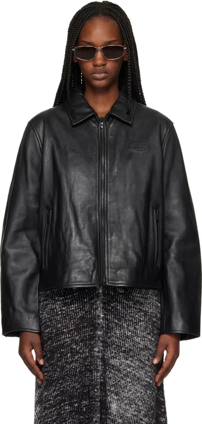 Diesel Black L-amar-fem-s2 Leather Jacket