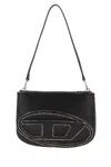 Diesel 1dr Twin Embossed-logo Shoulder Bag In Black