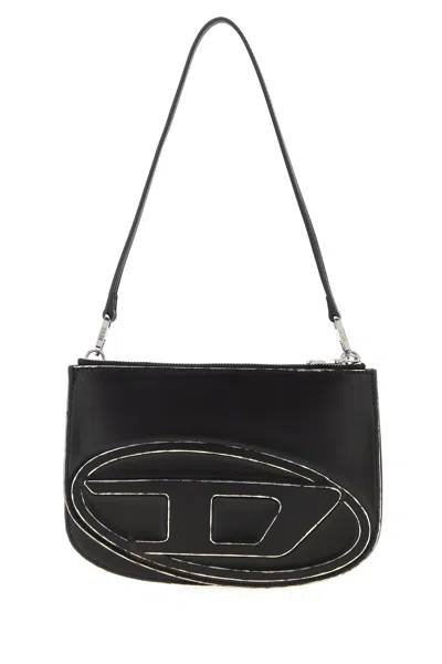 DIESEL BORSA A SPALLA 1DR IN PELLE NERA  DONNA