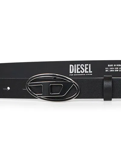 Diesel Black Leather B-1dr 25 Belt