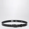 Diesel Black Leather Belt With Oval D Buckle