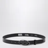 Diesel Black Leather Belt With Oval D Buckle