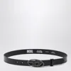 Diesel Black Leather Belt With Oval D Buckle In Black