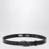 Diesel Black Leather Belt With Oval D Buckle
