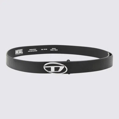 Diesel Black Leather D Belt In Brown